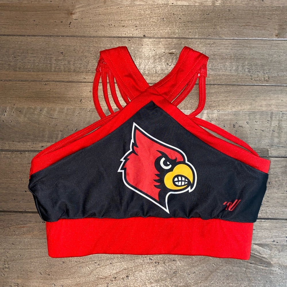 Louisville “bird head” Varsity Halter Sports Bra